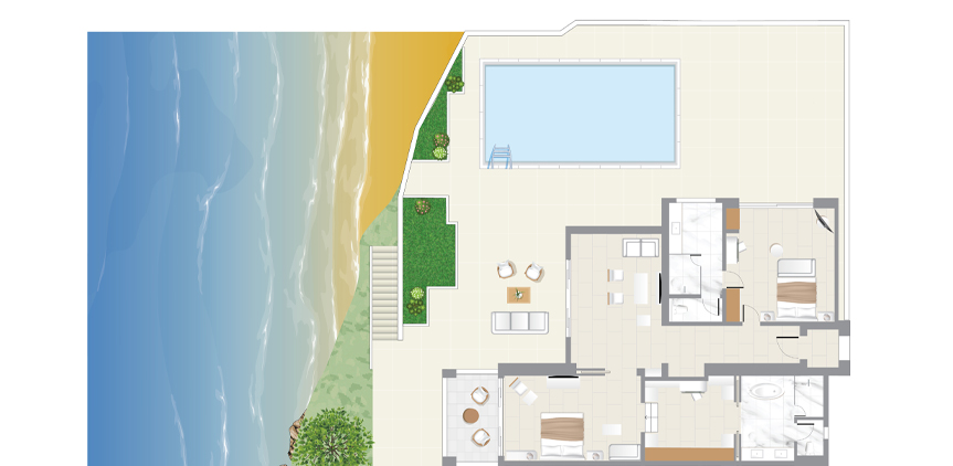 2-Bedroom-Villa-Waterfront-Private-Pool-Private-Beach-floorplan